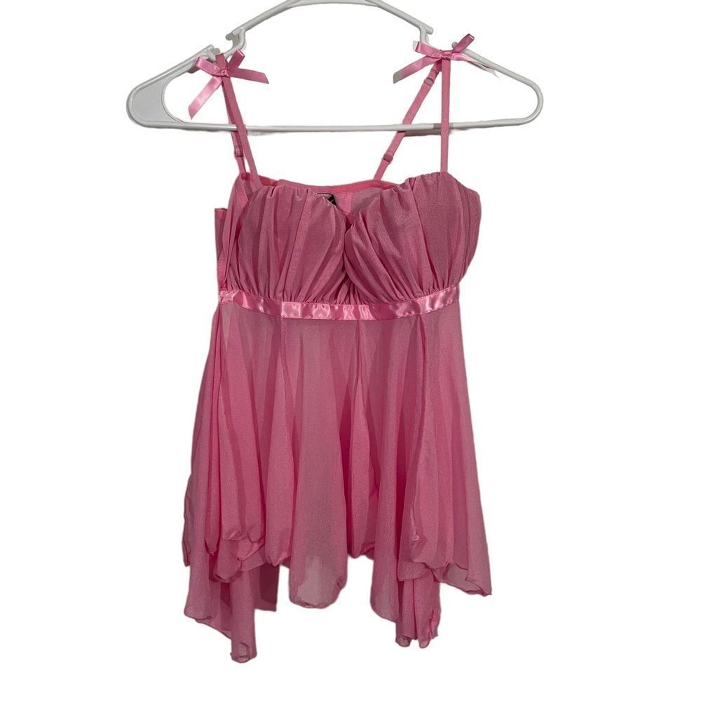 Victoria’s Secret 34C Pink Chiffon Babydoll Lingerie
